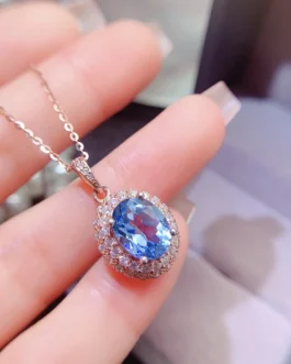 Natural Topaz Classic Oval Pendant