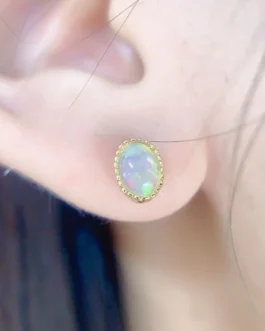 Natural Opal Classic Stud Earrings