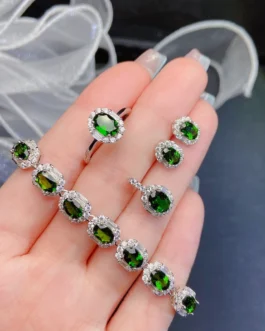 Natural Diopside Luxury Jewelry Set