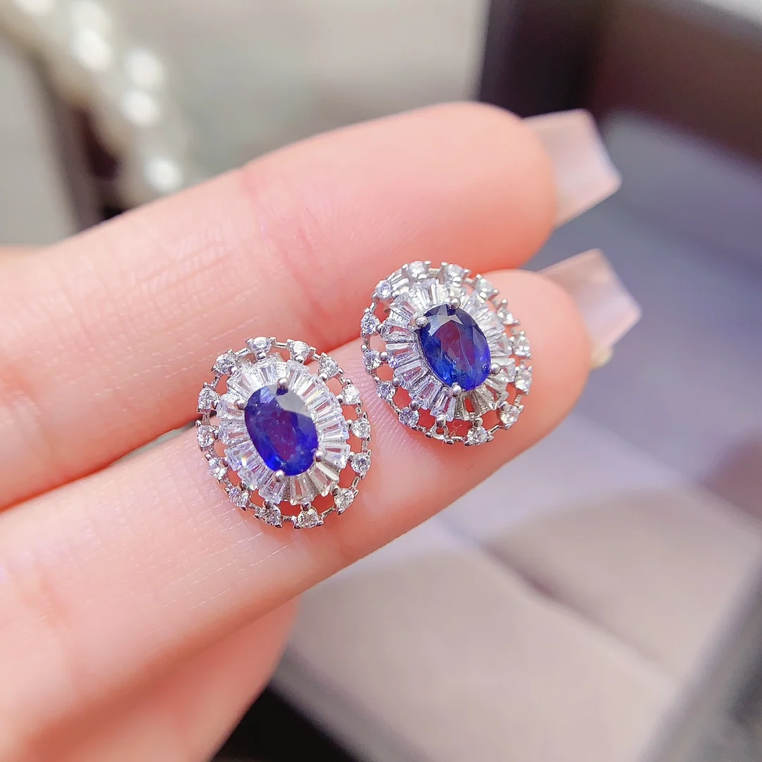 Natural Sapphire Wedding Earrings - view 1