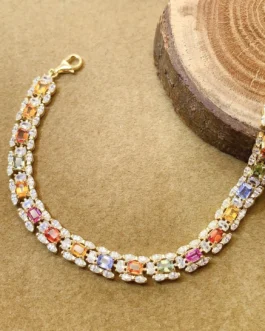 Natural Sapphire Cluster Bracelet
