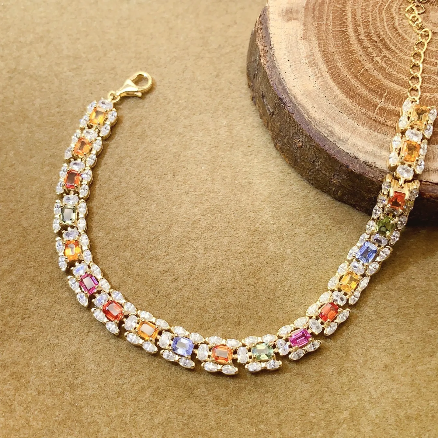 Natural Sapphire Cluster Bracelet - view 1