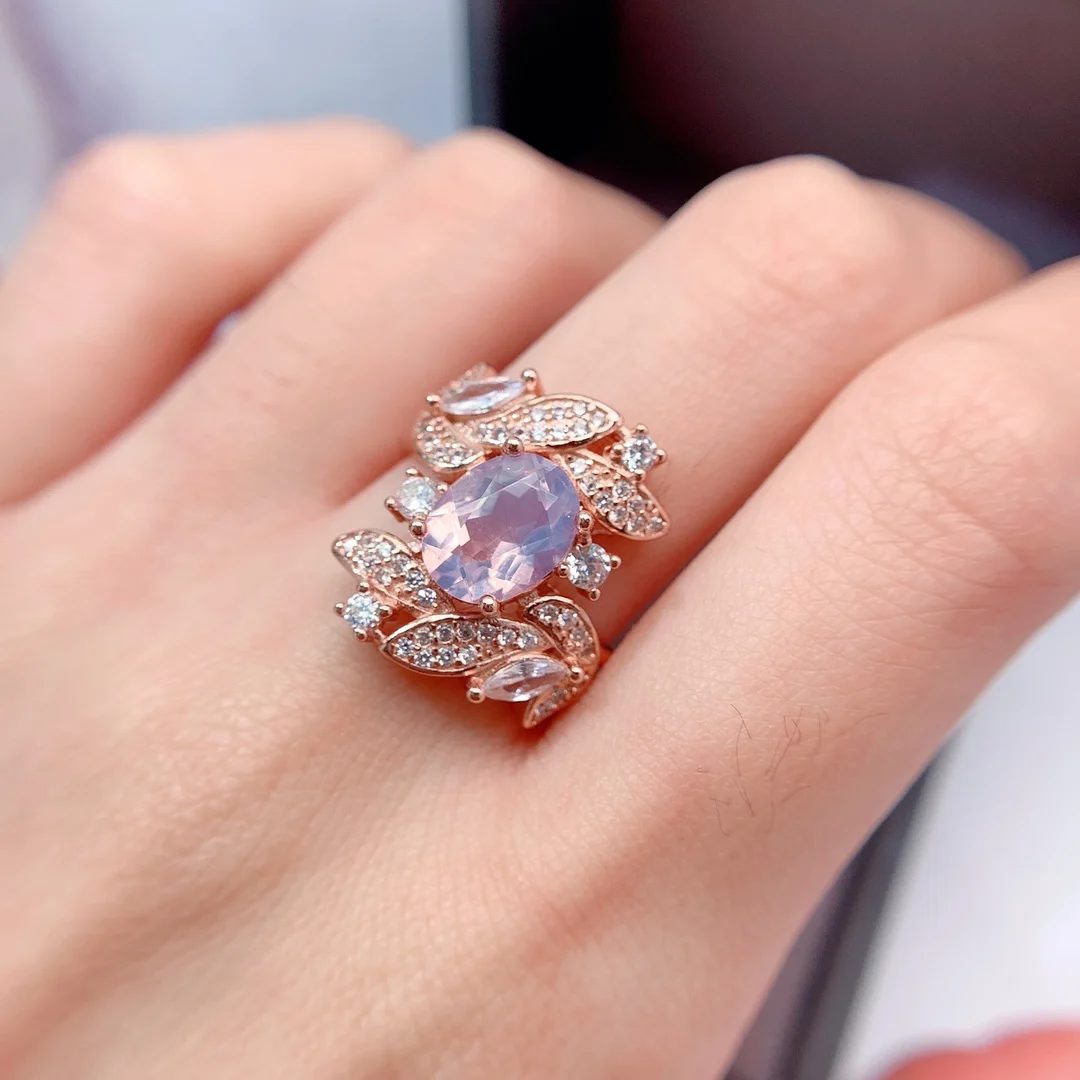 Natural Lavender Classic Gold Ring - view 6