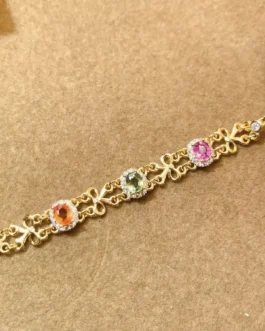 Natural Sapphire Halo Bracelet
