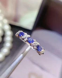 Natural Sapphire Alternating Stone Ring