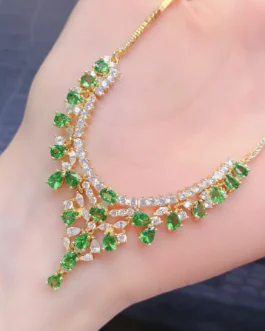 Natural Tsavorite Bib Necklace