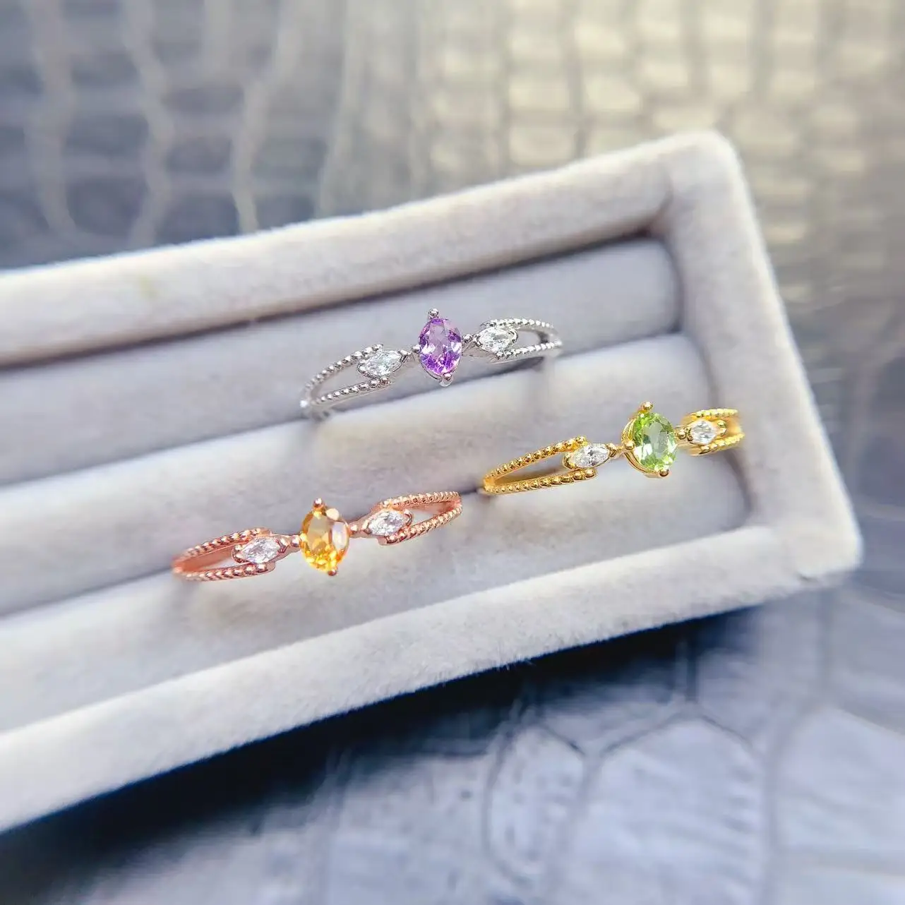 Natural Gemstone Petite Colour Ring - view 1
