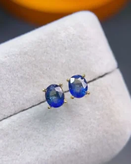 Natural Sapphire 4mm Stud Earrings