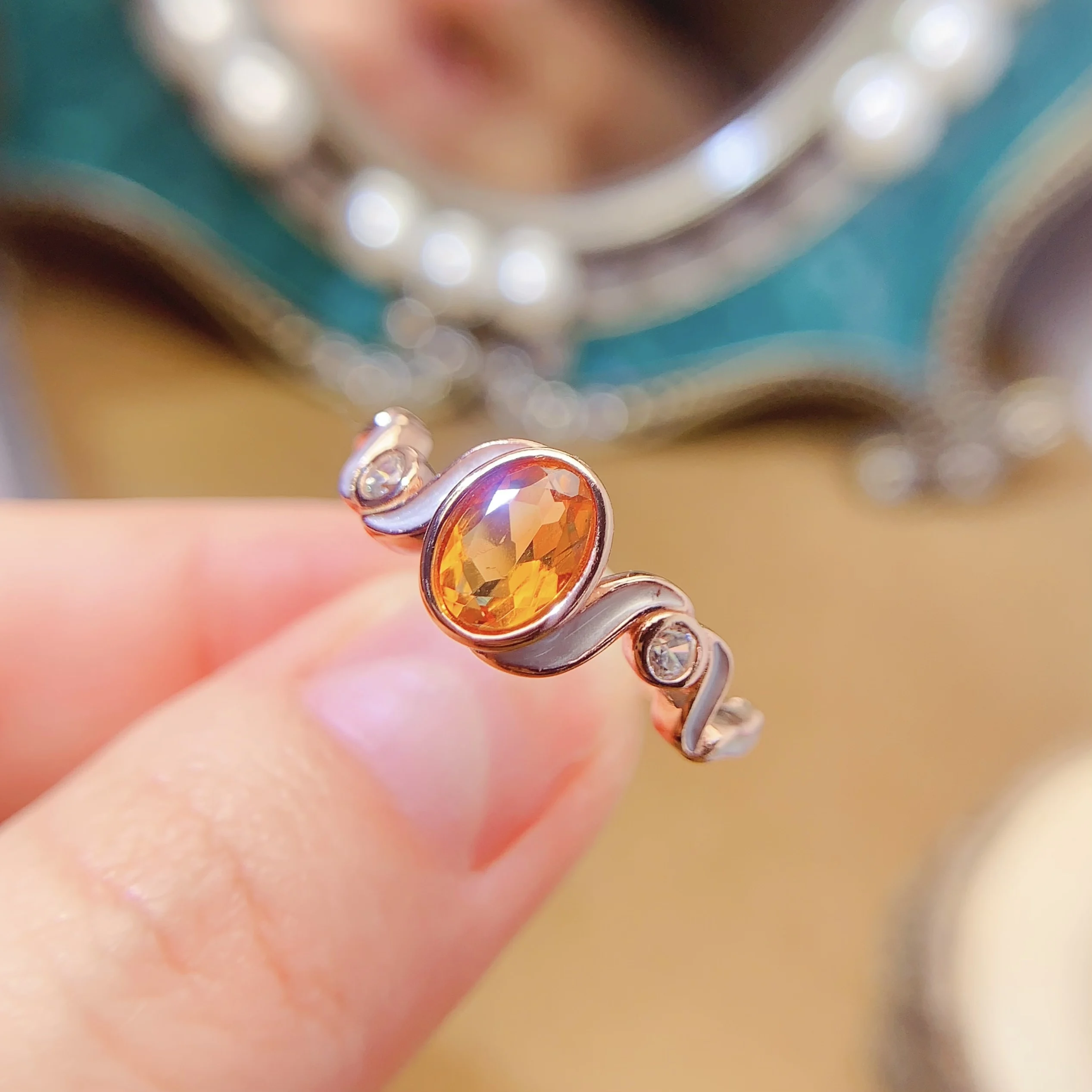 Natural Citrine Classic Oval Ring - view 1