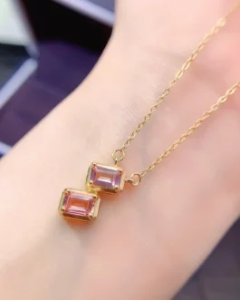 Natural Tourmaline Double Pendant