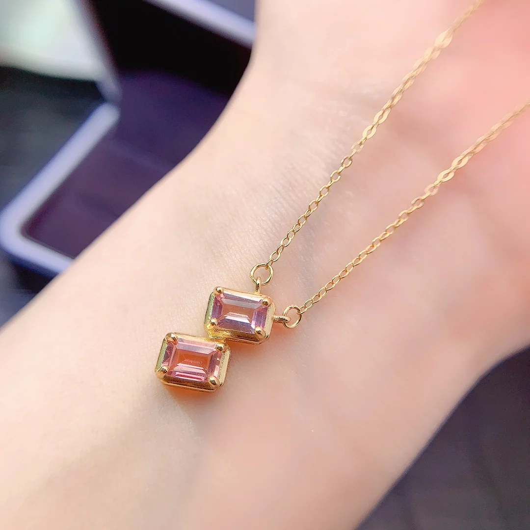 Natural Tourmaline Double Pendant - view 1