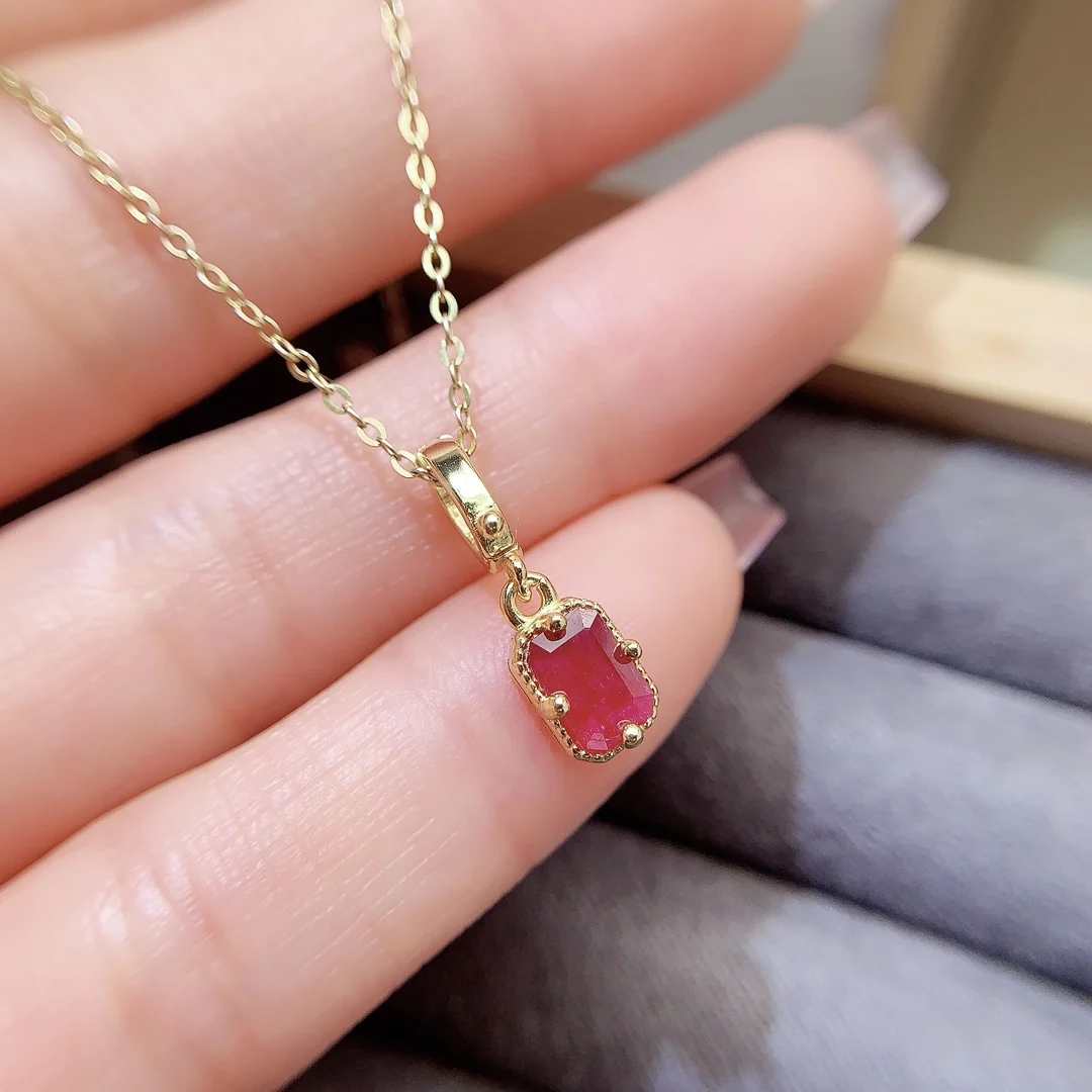 Natural Ruby Petite Pendant - view 1