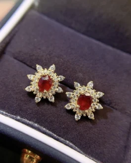 Natural Ruby Classic Earrings