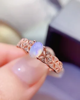 Natural Opal Gold Plated Ring