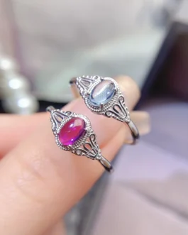Natural Garnet Topaz Bypass Ring