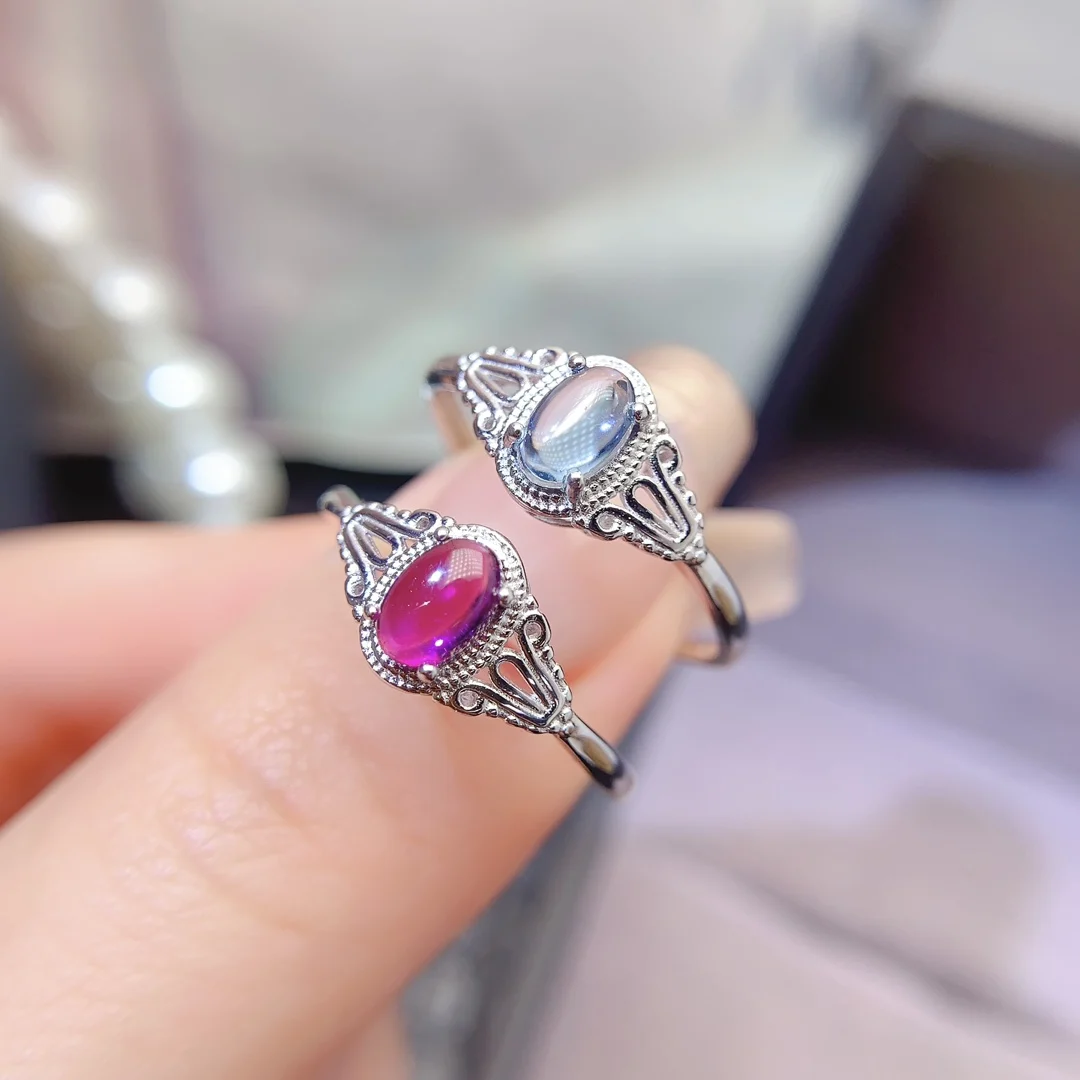 Natural Garnet Topaz Bypass Ring - view 1