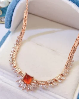 Natural Garnet Choker Pendant Necklace