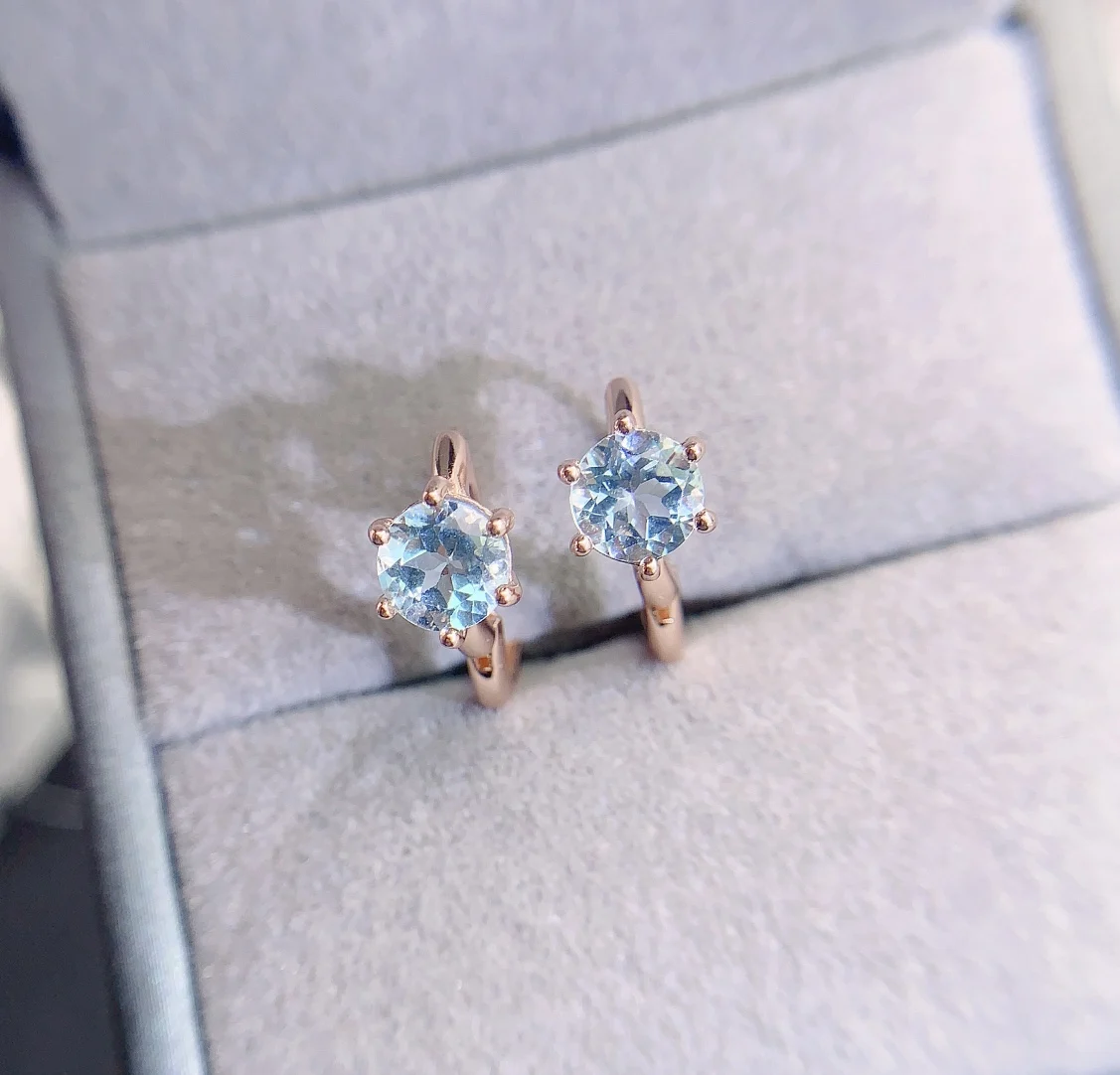 Natural Topaz Round Stud Earrings - view 5