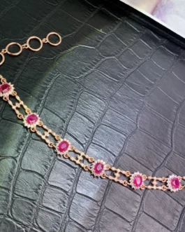 Natural Ruby Toggle Station Bracelet