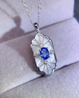 Natural Sapphire Shield Pendant