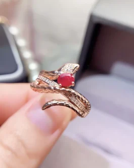 Natural Ruby Snake Ring