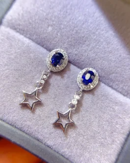 Natural Blue Sapphire Earrings
