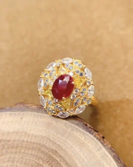Natural Gemstone Jamaica Style Ring