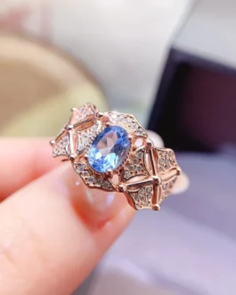 Natural Topaz Openwork Band Ring