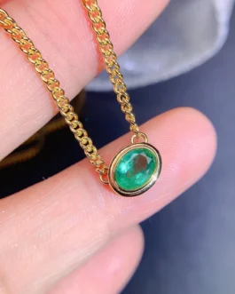 Natural Emerald Bezel Pendant