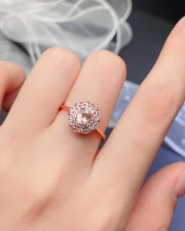 Natural Morganite Bridal Band Ring