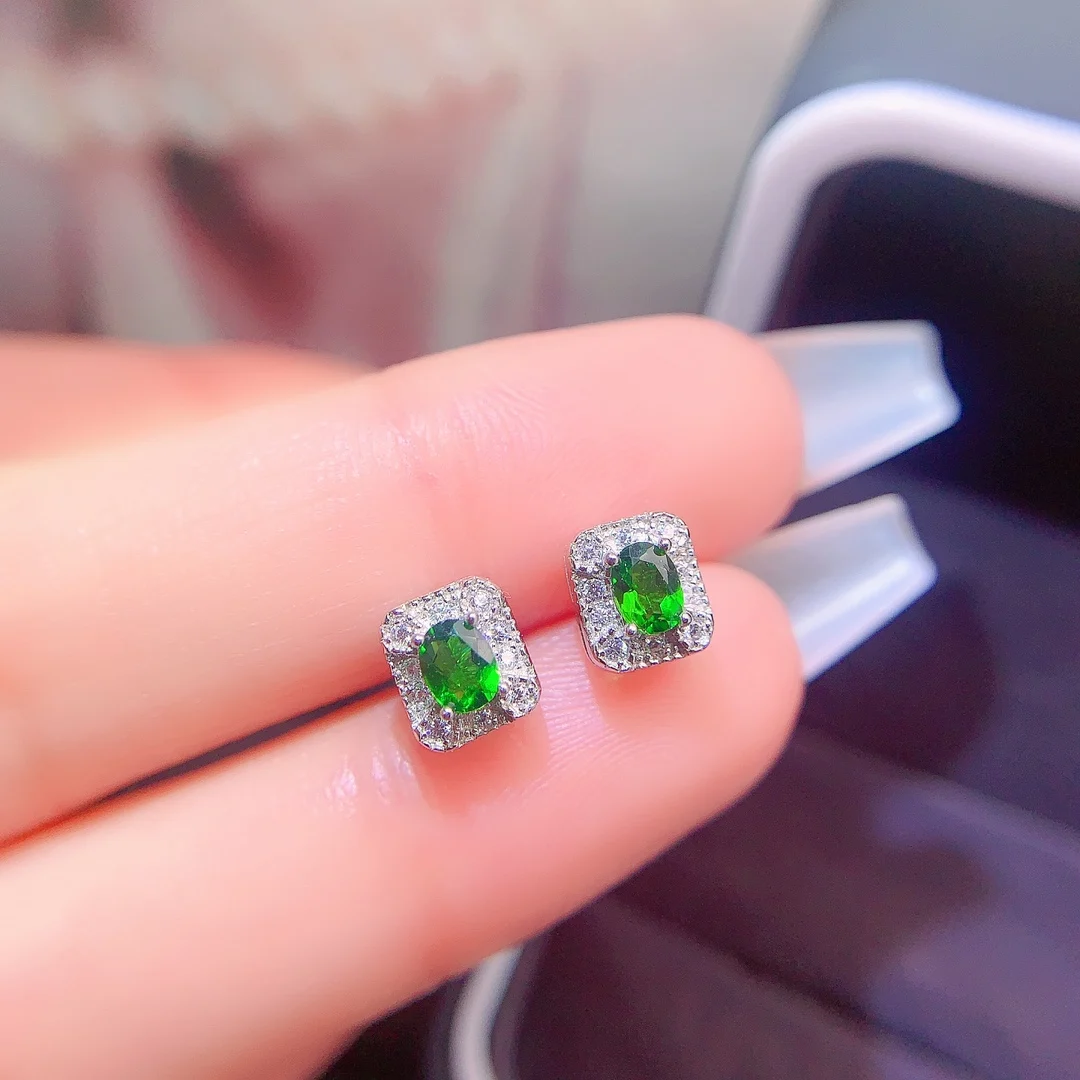 Natural Diopside Wedding Earrings - view 1