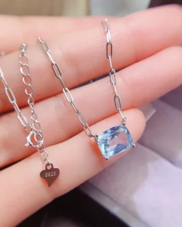 Natural Topaz Square Pendant
