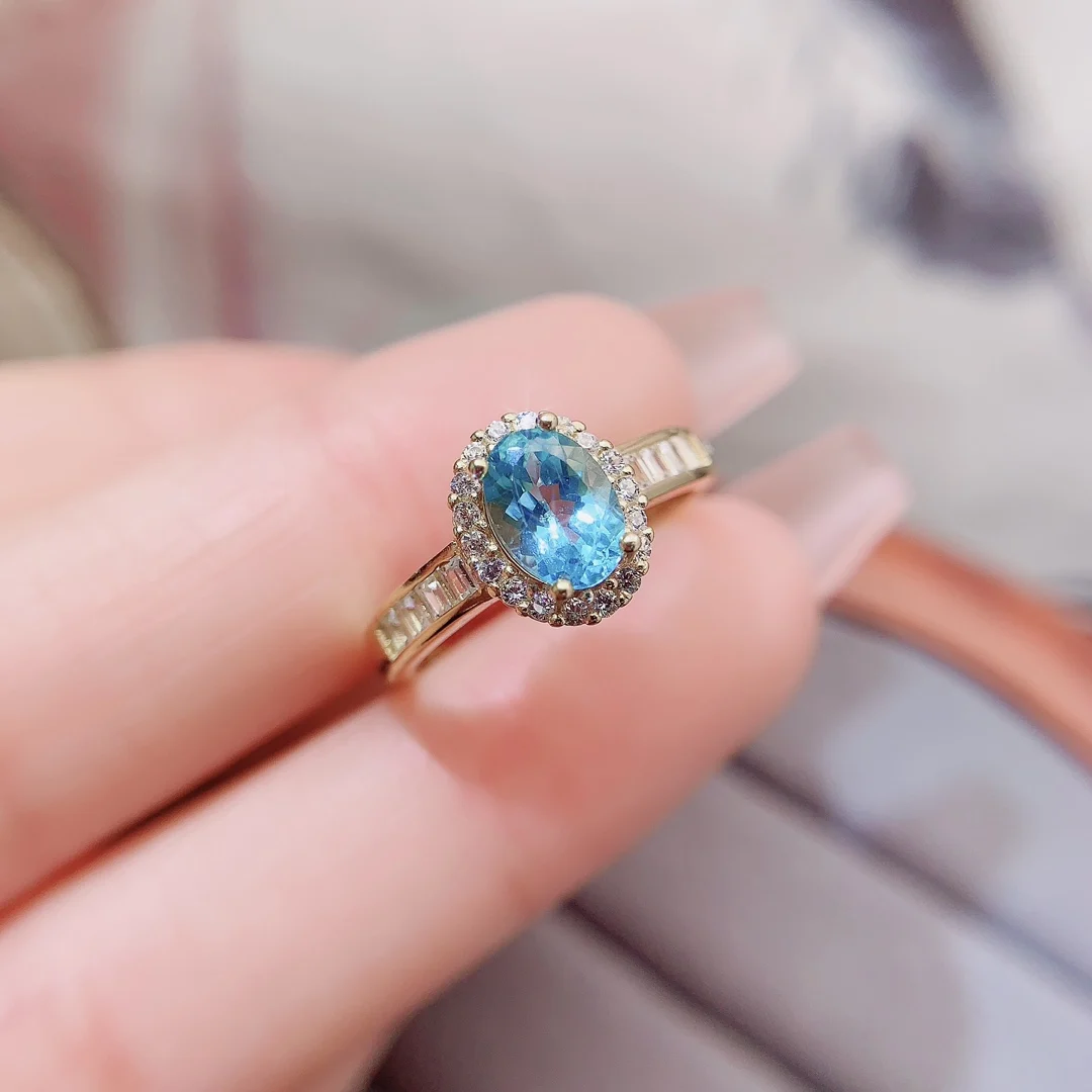 Natural Apatite Classic Oval Ring - view 4