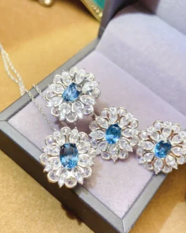 Natural Topaz Kundan Jewelry Set