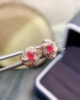 Natural Ruby Classic Stud Earrings