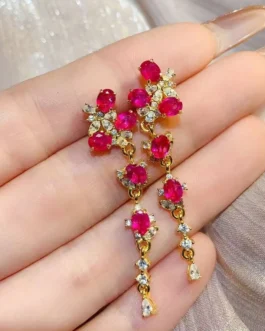 Natural Ruby Drop Earrings