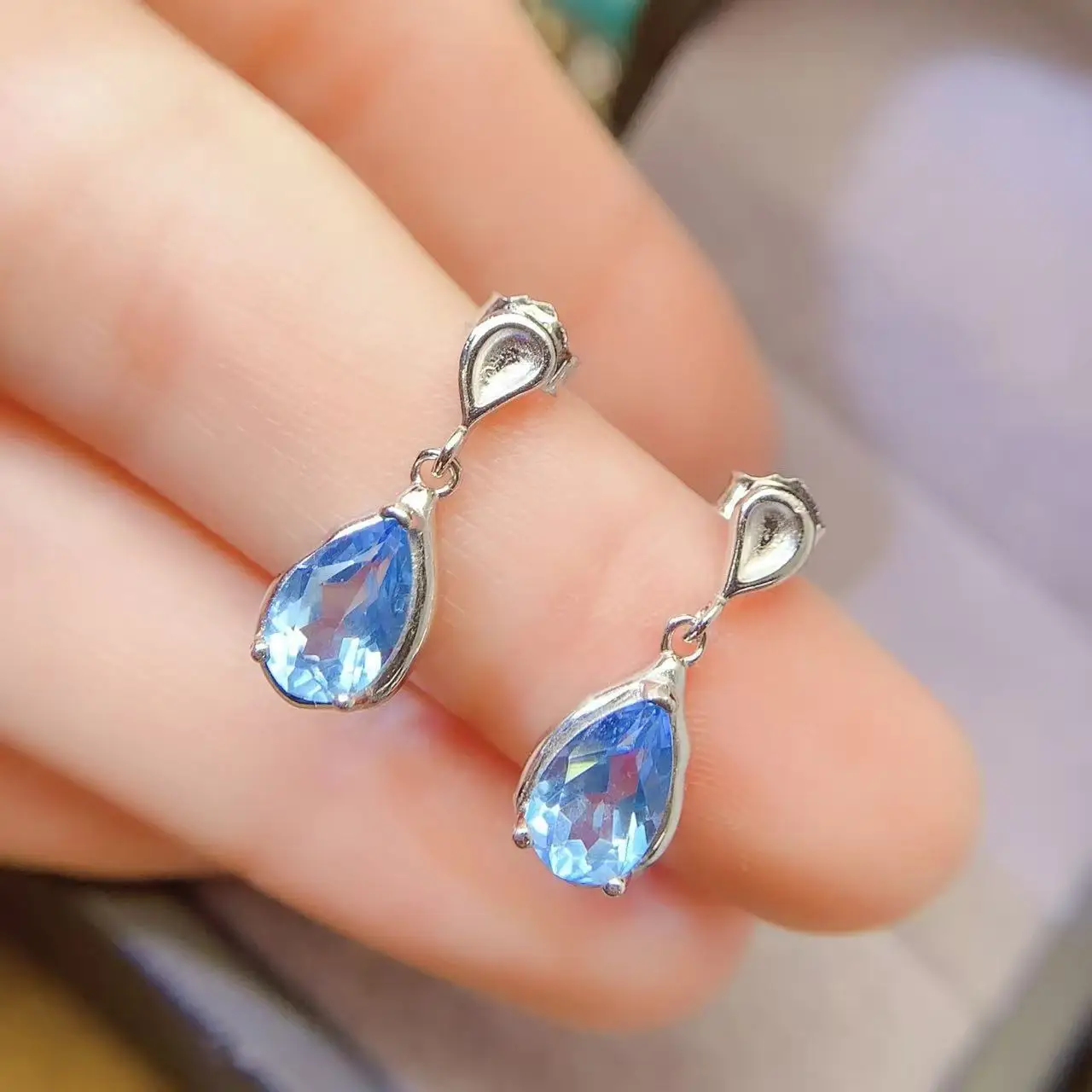 Natural Topaz Swiss Stud Earrings - view 1