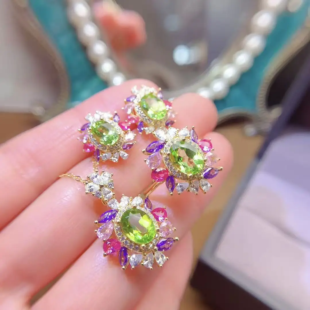 Natural Peridot Dreamy Jewelry Set - view 1