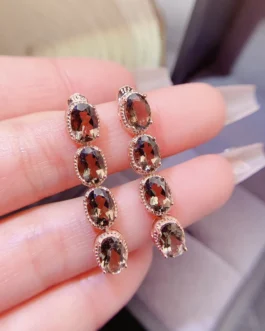 Natural Citrine Linear Drop Earrings