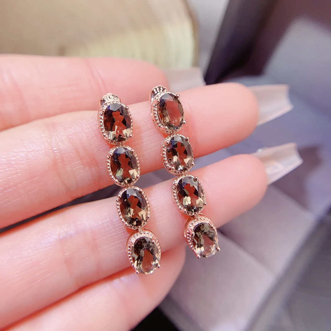 Natural Citrine Linear Drop Earrings - view 1