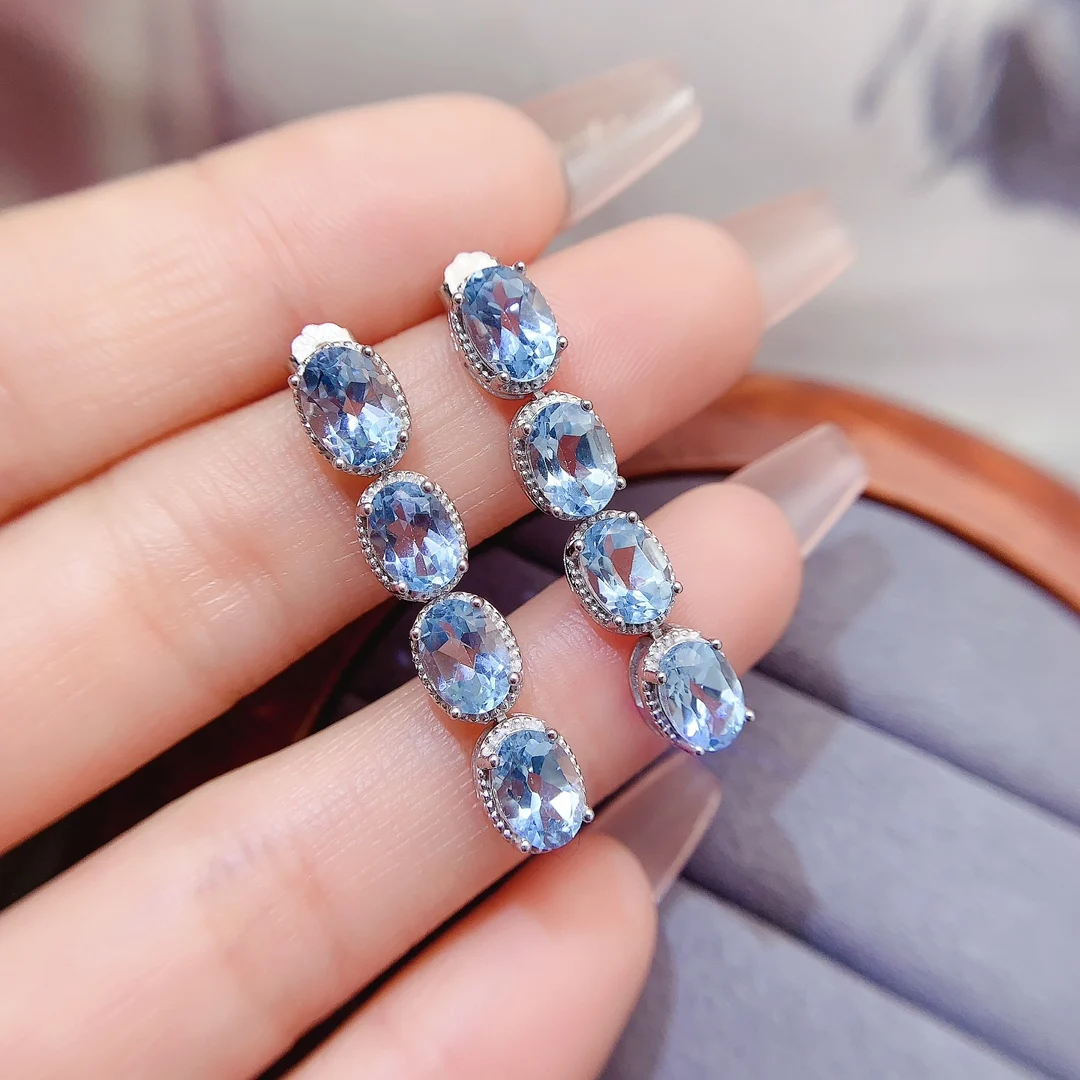 Natural Topaz Rose Stud Earrings - view 1