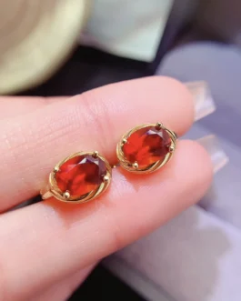 Natural Garnet Vintage Stud Earrings