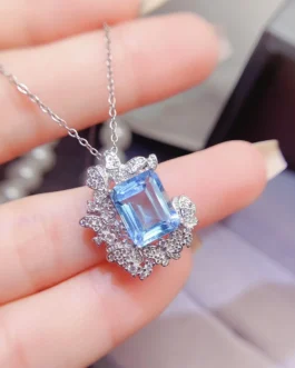 Natural Topaz Butterfly Pendant Necklace