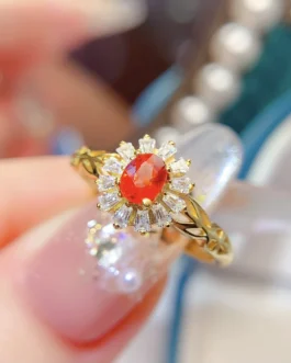 Natural Red Sapphire Dainty Ring