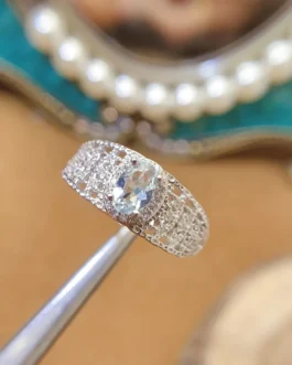 Aquamarine Lattice Band Ring