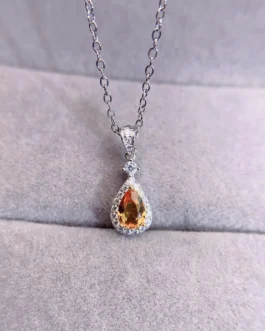 Natural Yellow Sapphire Pear Pendant