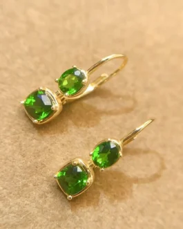 Natural Diopside Maxi Stud Earrings