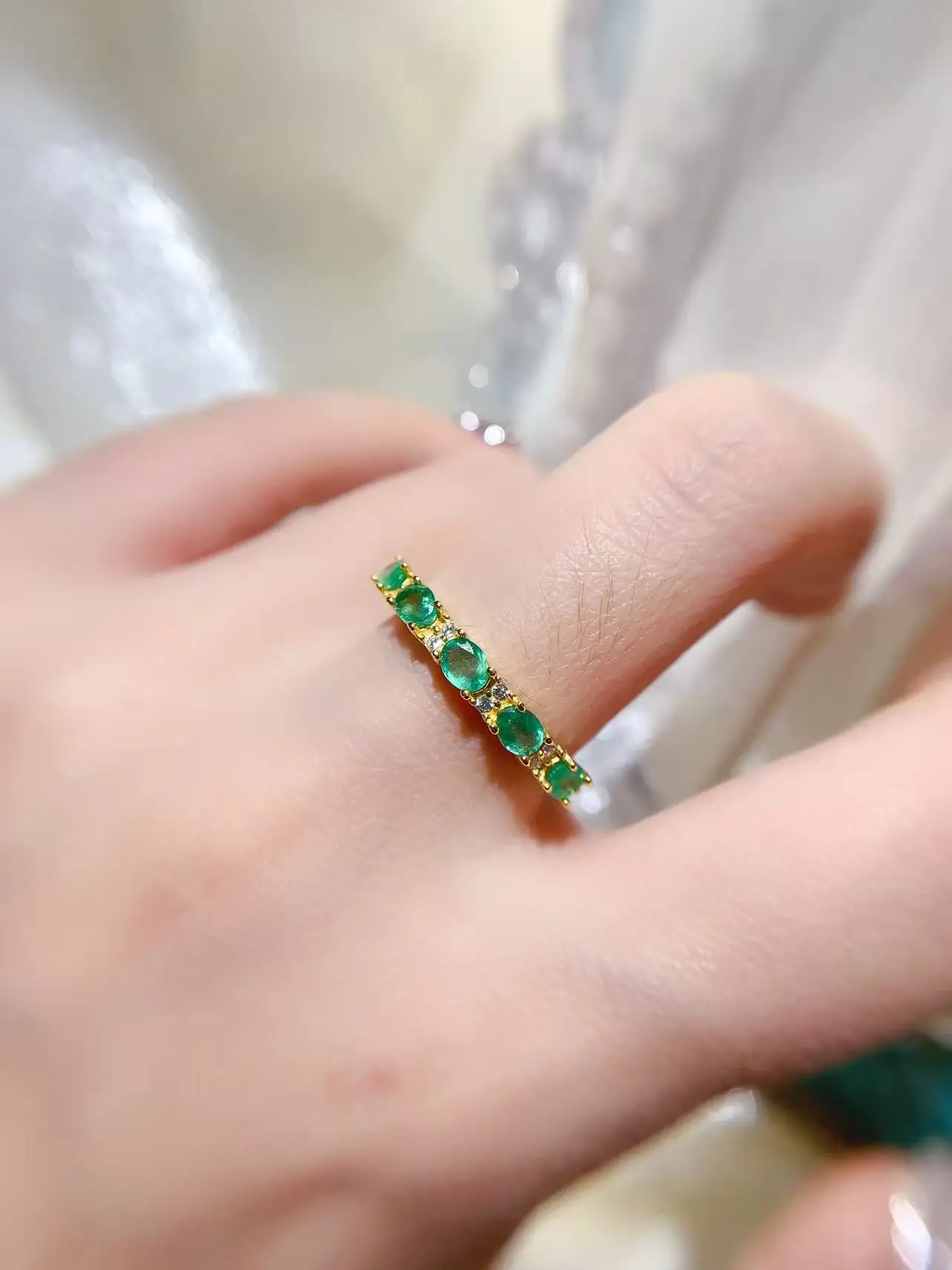 Natural Gemstone Colour Row Ring - view 7