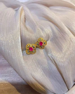 Natural Ruby Cocktail Stud Earrings