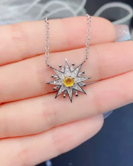 Natural Yellow Sapphire Star Pendant